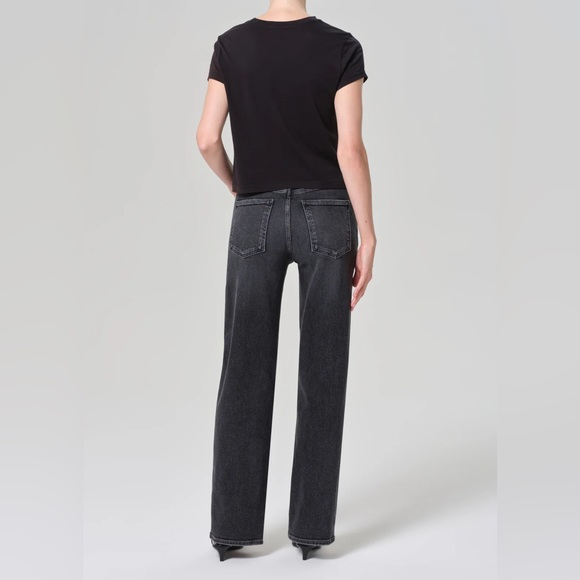 AGOLDE Black Harper Straight Jean in Hush - Picture 2 of 6